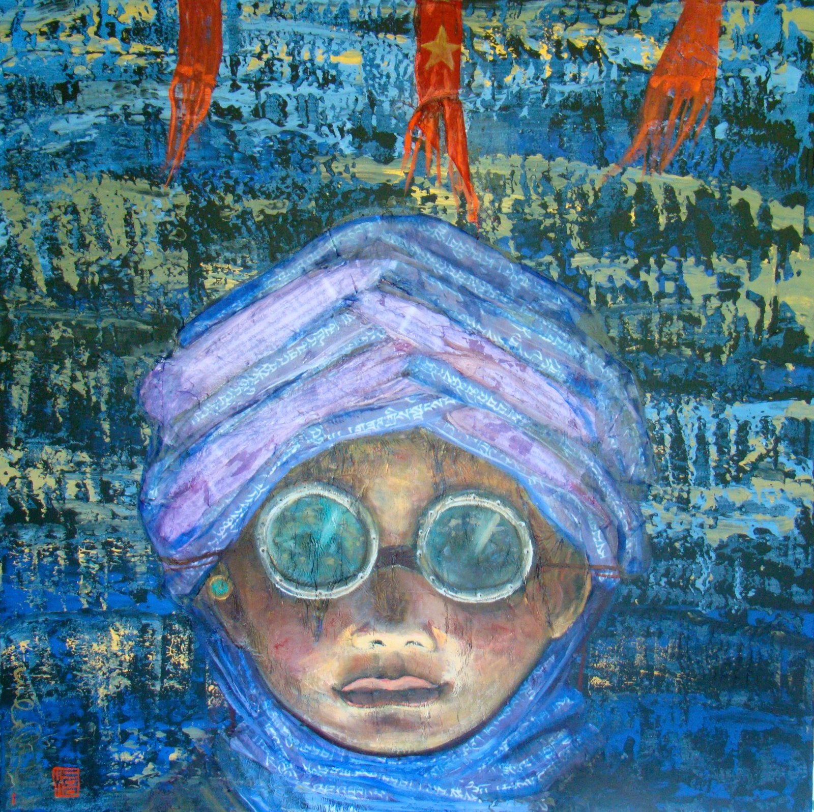 AKANE III, gesso, oil & mixte